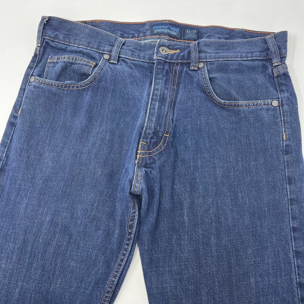 Patagonia Mens Straight Fit Organic Cotton Denim Jeans Dark Wash 32x32